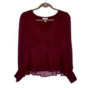 Flowy Feminine Cut Burgundy Blouse